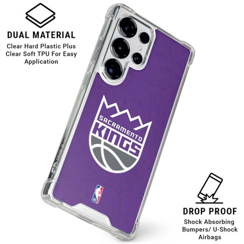 NBA Sacramento Kings Distressed Galaxy S25 Ultra Clear Case